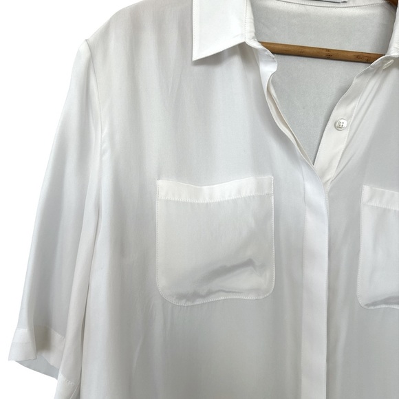Frame Short Sleeve Button Down Silk Blouse - Picture 8 of 10